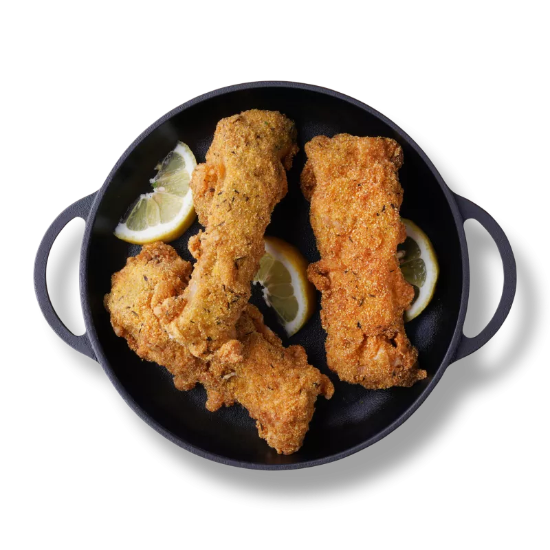 Crap prajit cu sos de usturoi