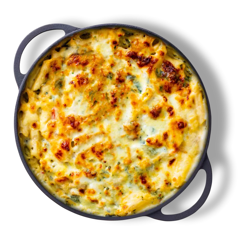 Paste gratinate cu pui si ciuperci