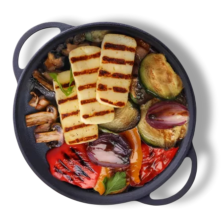 Halloumi și legume la grătar