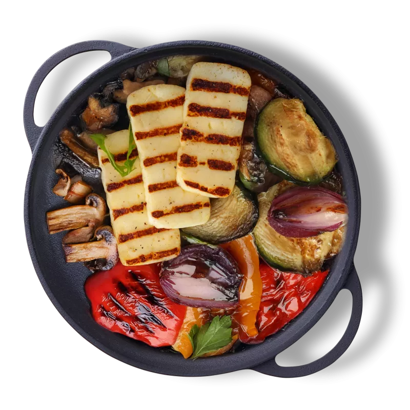Halloumi și legume la grătar