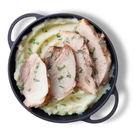 Friptura de porc pe pat de piure