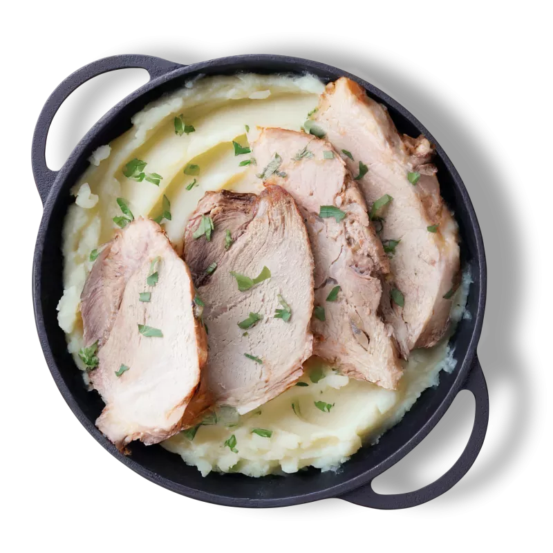 Friptura de porc pe pat de piure