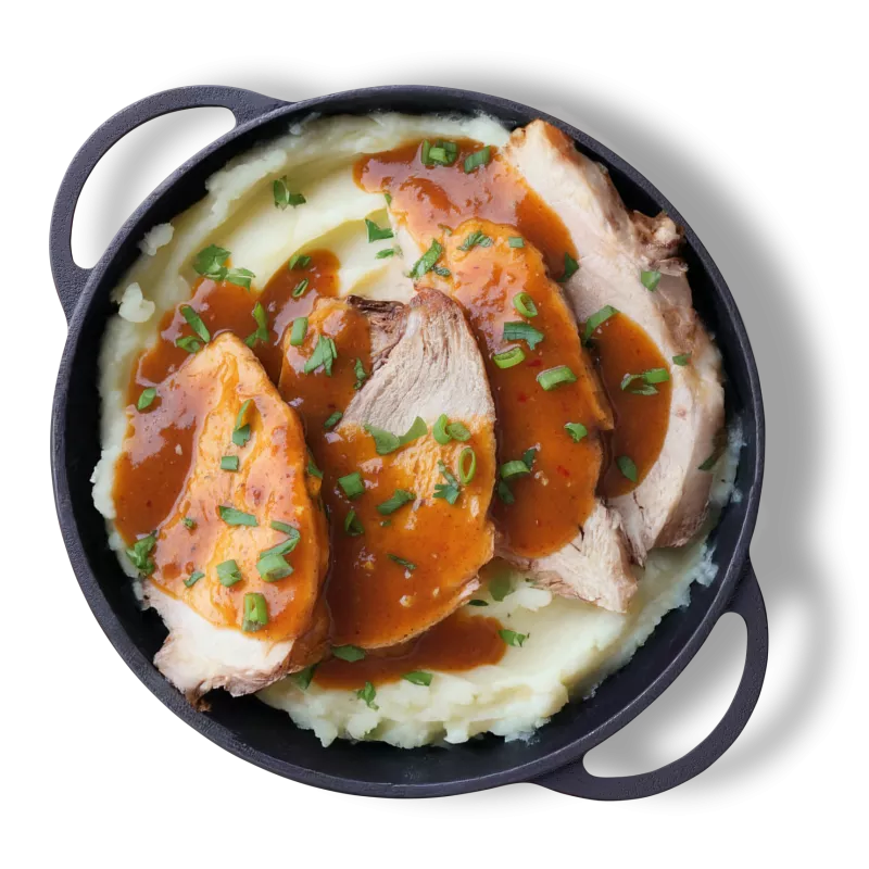 Friptura de porc pe pat de piure