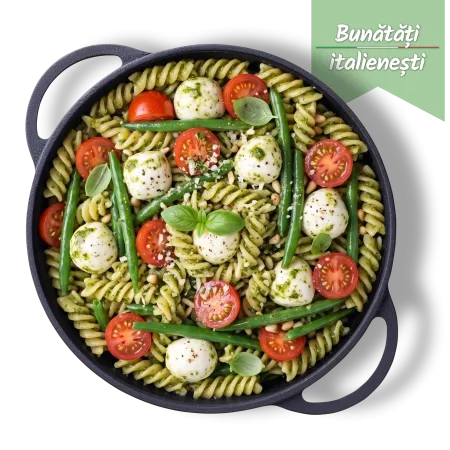 Salată de paste cu pesto și mozzarella