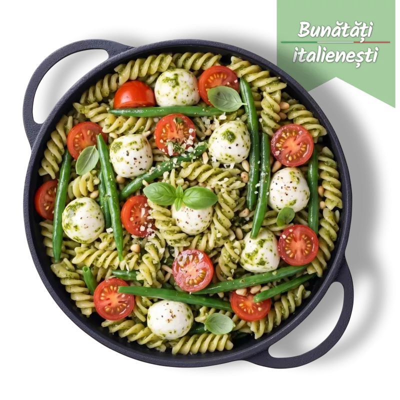 Salată de paste cu pesto și mozzarella