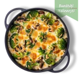 Broccoli gratinat cu ciuperci și sos alb