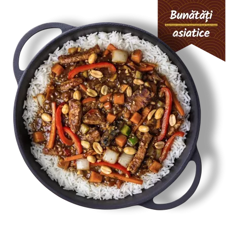 Porc Gong Bao cu orez