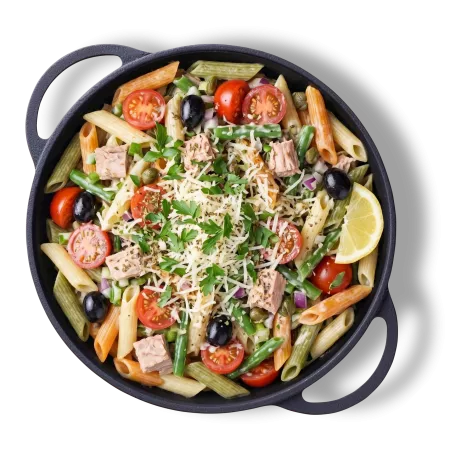Salată de paste cu ton și sos Caesar