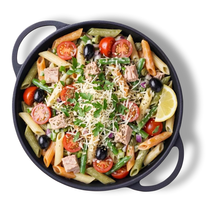 Salată de paste cu ton și sos Caesar