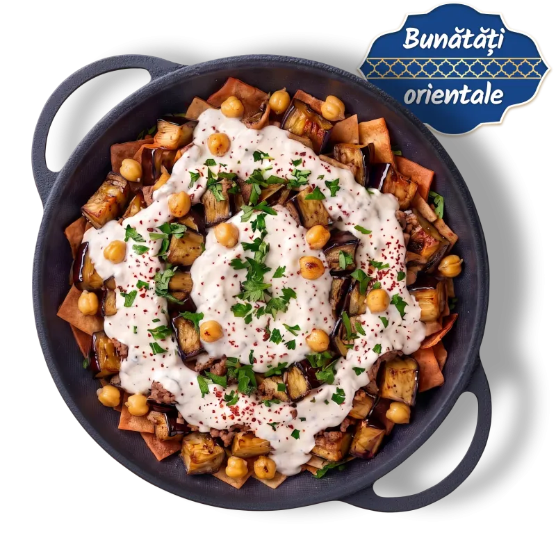 Fatteh cu năut și vinete